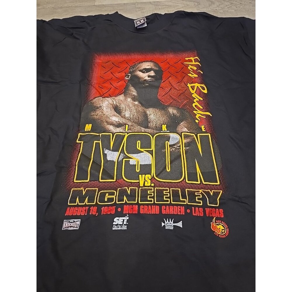 Vintage 1995 Mike Tyson McNeeley MGM Grand Single Stitch Deadstock T Shirt XL